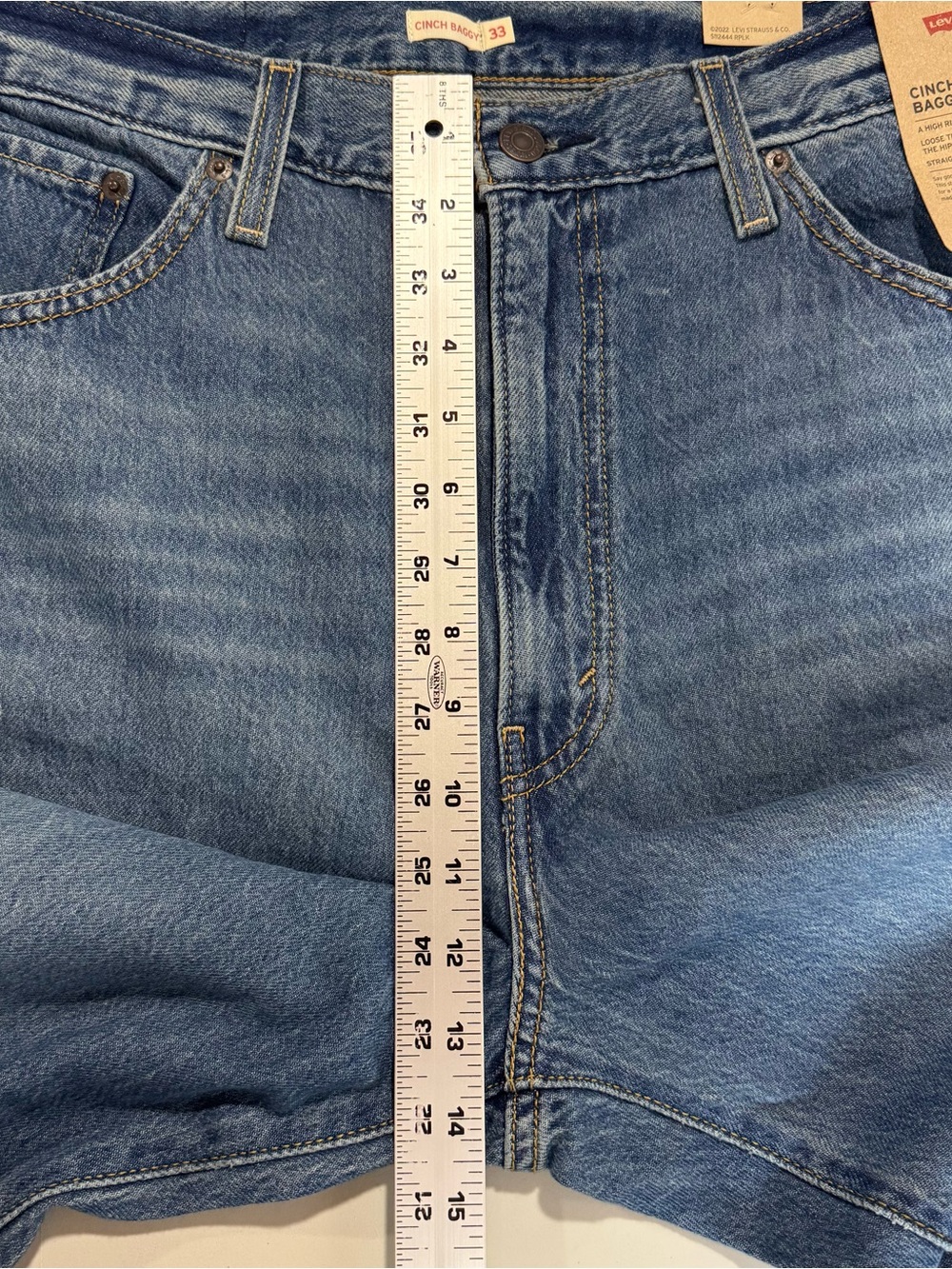 Levis Jeans Women 33x31 Blue Cinch Baggy Lightweight Wide Straight Leg High Rise - Picture 9 of 12